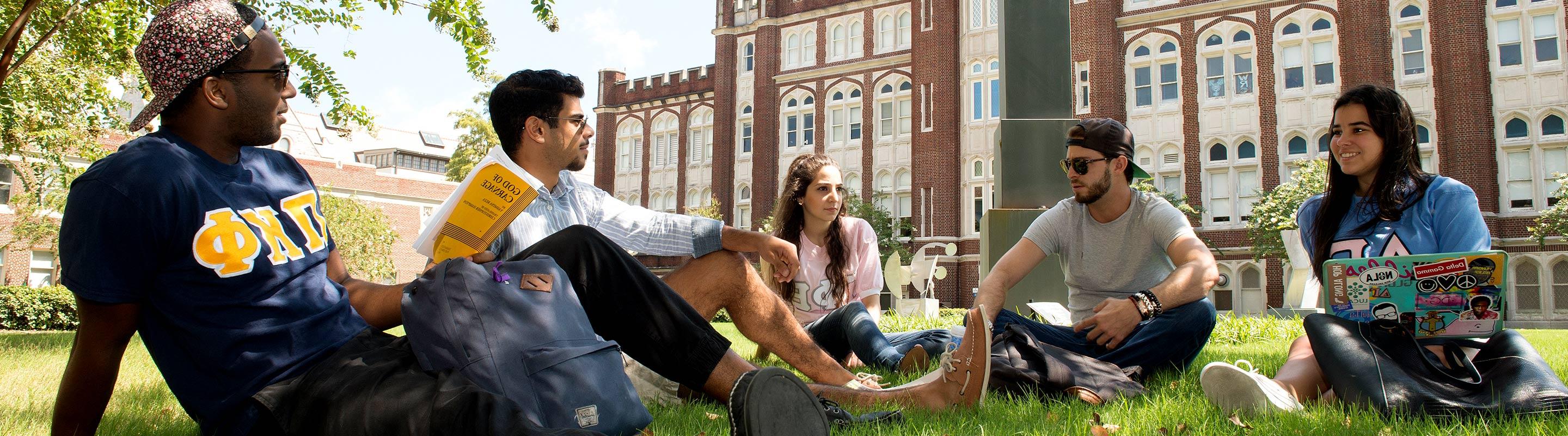 Students on lawn